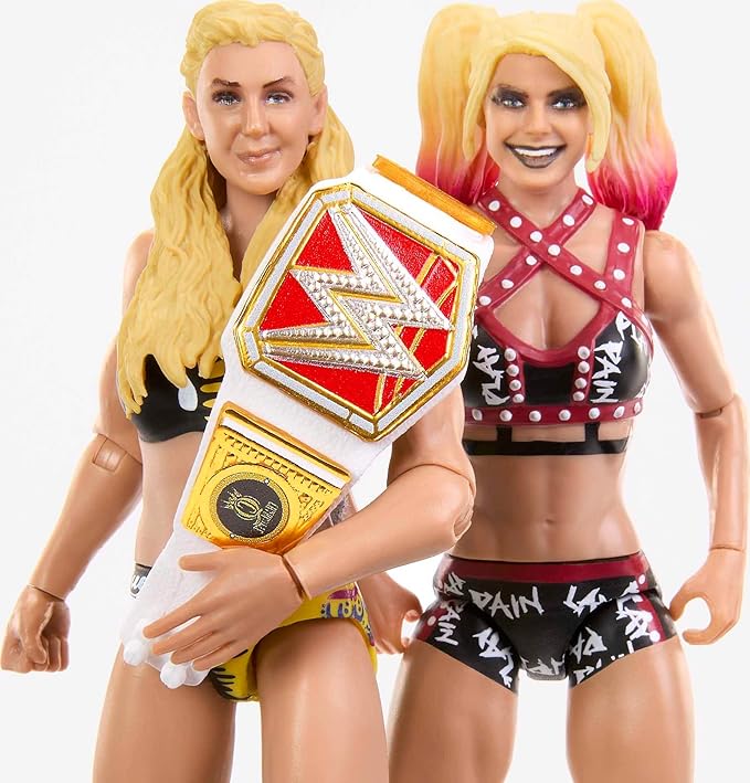 Mattel WWE Charlotte Flair vs Alexa Bliss Championship Showdown Action Figure 2-Pack with RAW Women's Championship, 6-inch - Figurio