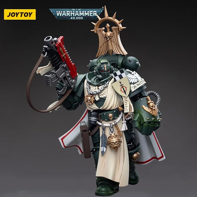 JOYTOY 1/18 Warhammer 40,000 4 inch Action Figure Dark Angels Master with Power Fist Collection Model - Figurio