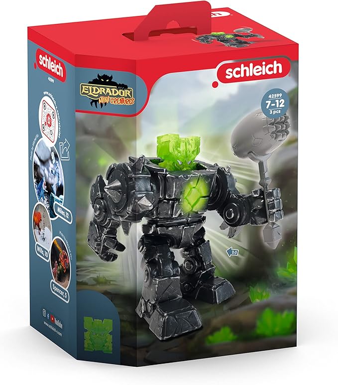 Schleich Eldrador 3-Piece Robot Toy for Boys and Girls Ages 7+, Mini Creatures Shadow Stone World Robot - Figurio