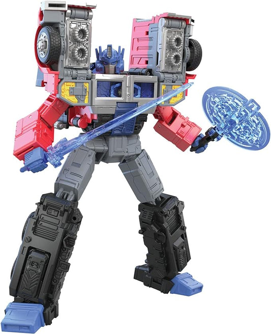 Transformers Toys Generations Legacy Series Leader G2 Universe Laser Optimus Prime Action Figure - Kids Ages 8 and Up, 7-inch - Figurio