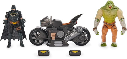 DC Comics, Batman Transforming Batcycle Battle Pack with Exclusive 4-inch Killer Croc and Batman Action Figure, Kids Toys for Boys and Girls Ages 4+ - Figurio