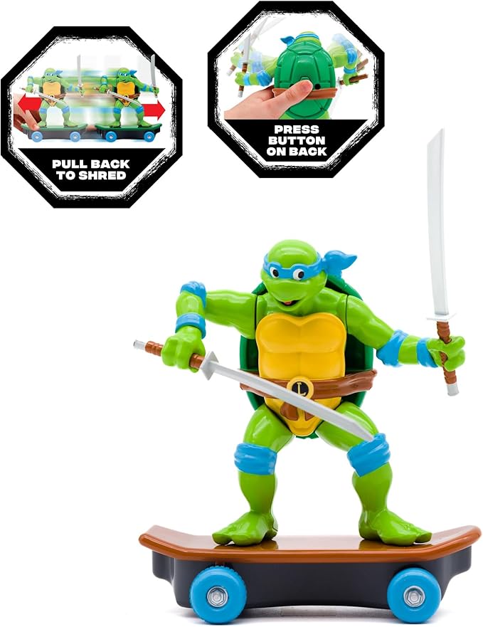 Teenage Mutant Ninja Turtles 5" Sewer Shredders Leonardo Classic Edition Ages 3+ - Battle & Shred with Signature Katanas! - Figurio