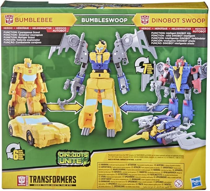 Transformers Bumblebee Cyberverse Adventures Dinobots Unite Toys Dino Combiners Bumbleswoop 2-Pack Action Figures, Ages 6 and Up, 4.5-inch - Figurio