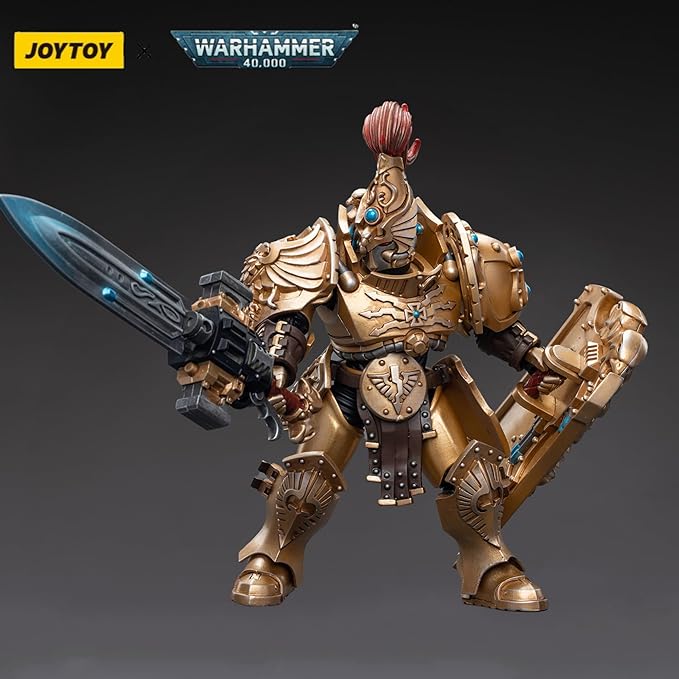 JOYTOY 1/18 Warhammer 40,000 6 Inch Action Figure Adeptus Custodes Custodian Guard with Sentinel Blade and Praesidium Shield Collection Model - Figurio