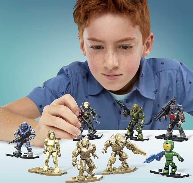 MEGA Halo Action Figure Building Toys Set, 20th Anniversary Character Collector Pack with 352 Pieces, 20 Poseable Articulation Figures, Kids or Adults (Amazon Exclusive) - Figurio