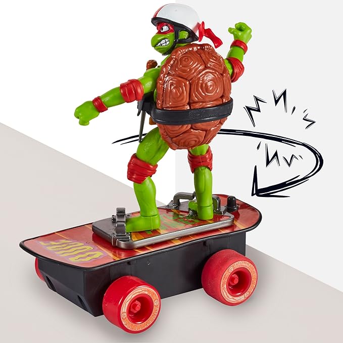 Teenage Mutant Ninja Turtles: Mutant Mayhem Raphael on a Skateboard with Accessories by Playmates Toys - Amazon Exclusive - Figurio