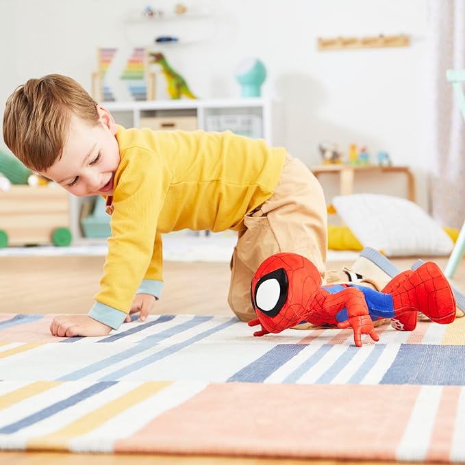 Spidey and his Amazing Friends Marvel Dance 'N Crawl Spidey, Interactive Plush Toy with 20 Phrases & Sounds, 2 Songs, Super Hero Toys for Kids 3 & Up - Figurio