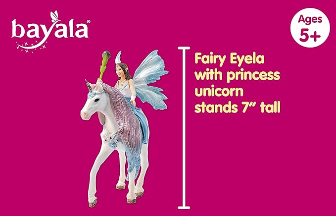 Schleich Bayala Fairy Eyela with Princess Unicorn Playset - Sparkling Flying Princess Doll with Unicorn and Magic Wand, Birthday Gift for Girls and Boys Ages 5-12 - Figurio