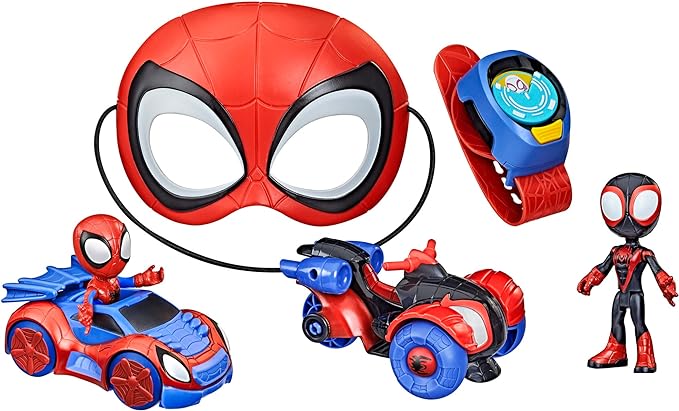 Spidey and His Amazing Friends Super Spidey Set, Role Play Toys, Toy Car Set, Marvel Spider-Man Mask Great for Kids, 3+ Years - Figurio