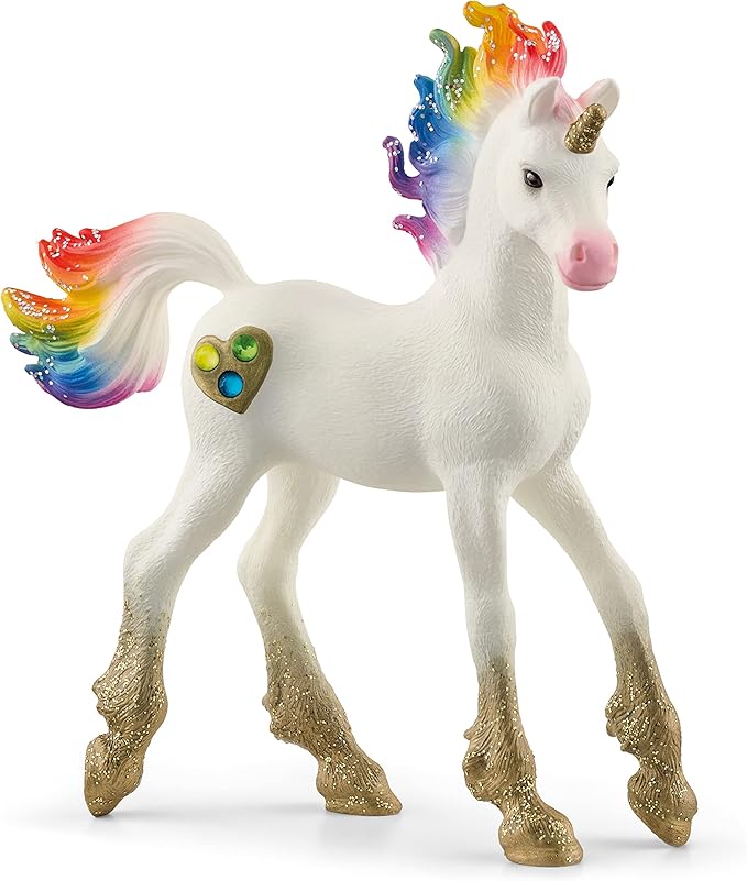 Schleich bayala, Unicorn Toys for Girls and Boys Rainbow Love Unicorn Foal with Rainbow Mane and Tail, Ages 5+ - Figurio