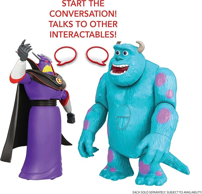 Mattel Pixar Interactables Sulley Talking Action Figure, 8-in Tall Posable Movie Character Toy, Interacts with Other Figures, Kids Gift Ages 3 Years & Older,Multi,GWC19 - Figurio