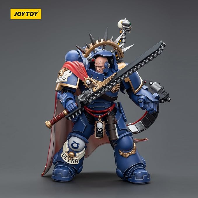 JOYTOY JT7745 40K 1/18 Action Figure Toy, Ultramarines Captain in Gravis Armour, 4-inch Model Set, Gift for Action Figure Enthusiasts and Collectors - Figurio