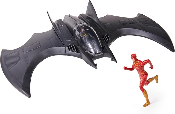 DC Comics, The Flash Ultimate Batwing Set The Flash and Batman Action Figures, 4-inch Playset Kids Toys for Boys and Girls 3 and Up - Figurio