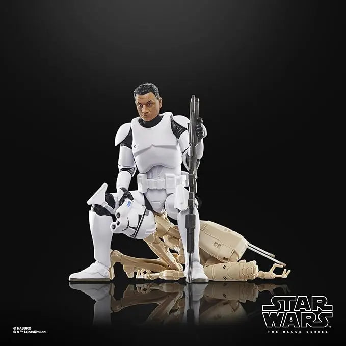 STAR WARS The Black Series Phase II Clone Trooper & Battle Droid, The Clone Wars Troop Building Collectible 6 Inch Action Figure 2-Pack - Figurio