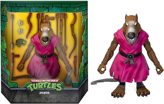 Super7 ULTIMATES! Teenage Mutant Ninja Turtles Splinter (Version 2) - 7" TMNT Action Figure with Accessories Classic Cartoon Collectibles and Retro Toys - Figurio