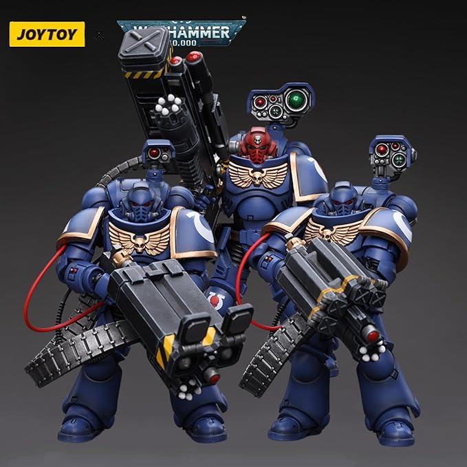 JOYTOY Warhammer 40K 1/18 Action Figure Ultramarines Desolation Marine 3PCS Collection Anime Model Gift (4-inch) - Figurio