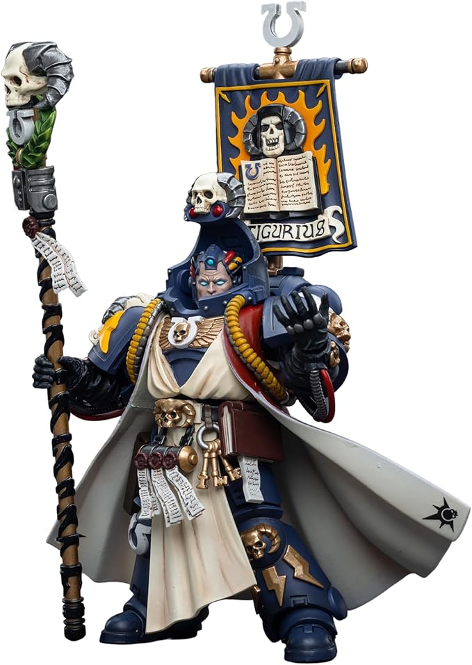 JOYTOY 1/18 Warhammer 40,000 Action Figure Ultramarines Chief Librarian Tigurius Collection Model (4.2 inch) - Figurio