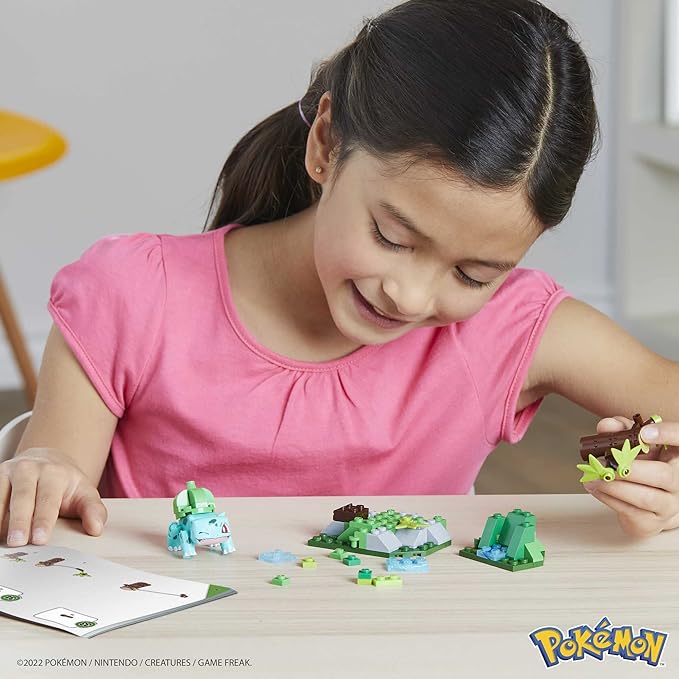 Mega Pokémon Building Toys Set, Bulbasaur’s Forest Fun with 82 Pieces, 1 Poseable Character, for Kids - Figurio