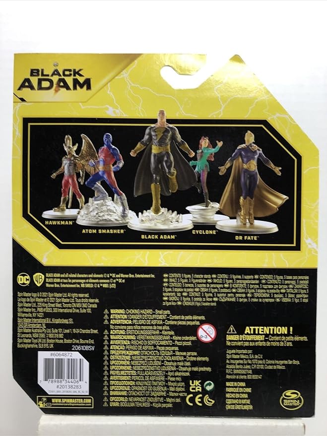 DC Comics, Black Adam Justice Society Set 10-Pack, 2-Inch Action Figures with Stands, Black Adam Movie Collectible Kids Toys, Ages 3 and Up - Figurio