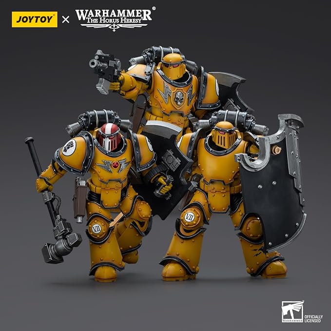 JOYTOY 1/18 Action Figure Warhammer 40,000 Imperial Fists Legion MkIII Breacher Squad Set of 3 Figures 4.8inch Movable Model Collectible Figurine - Figurio