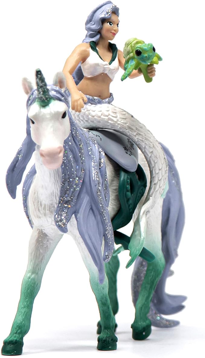 Schleich bayala, Mermaid Unicorn Toys for Girls and Boys, Mermaid Doll Riding on Sea Unicorn, Ages 5+ - Figurio