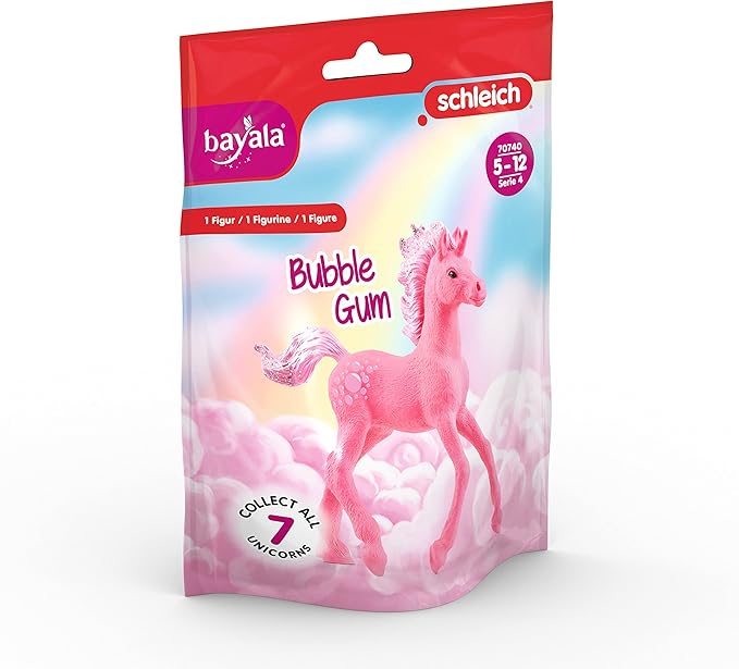 Schleich bayala, Collectible Unicorn Toy Figure for Girls and Boys, Bubble Gum Unicorn Figurine (Dessert Series), Ages 5+ - Figurio