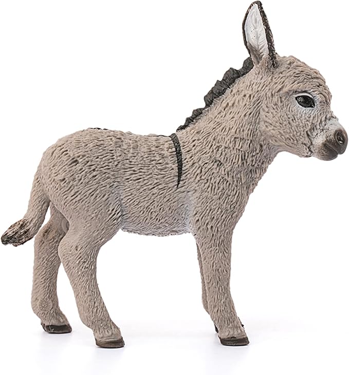 Schleich Farm World, Realistic Farm Animal Toys for Boys and Girls, Baby Donkey Foal Toy Figurine, Ages 3+ - Figurio