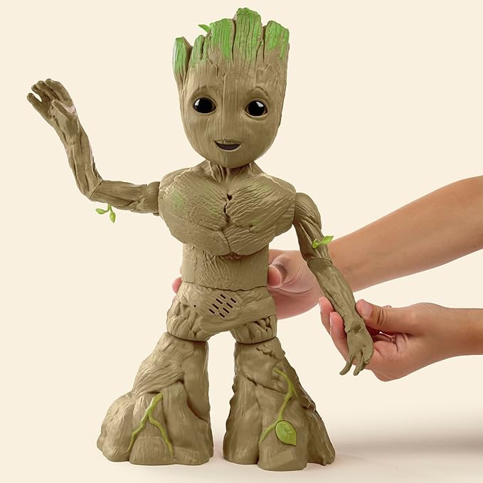 Marvel Studios I Am Groot Groove 'N Grow Groot, 13.5-Inch Interactive Action Figure, Responds to Music and Sounds, Super Hero Toys for Kids 4 and Up - Figurio