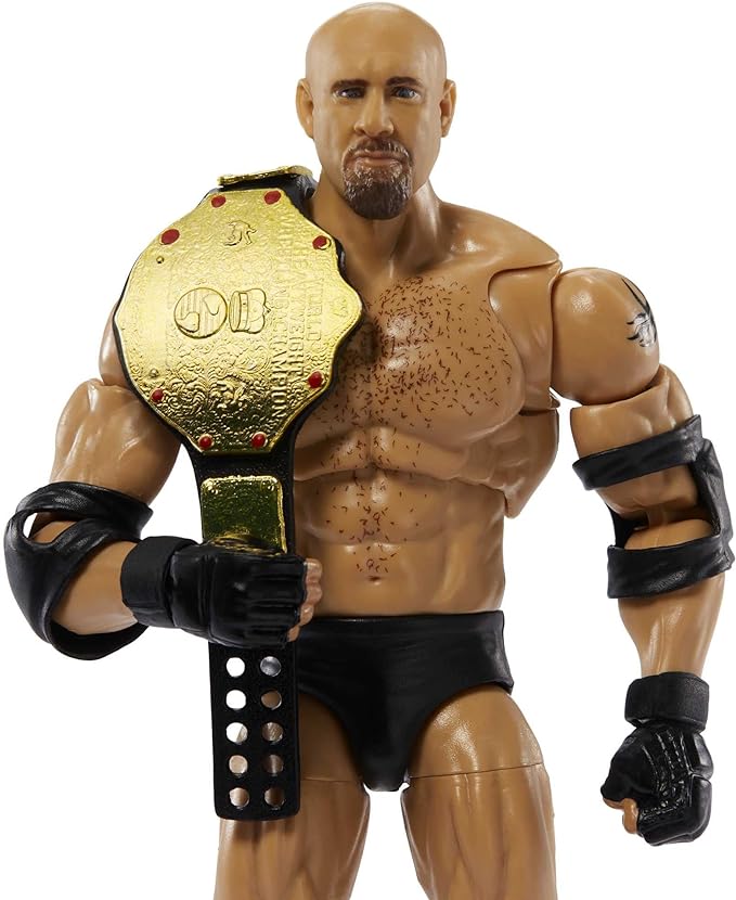 Mattel WWE Ultimate Edition Action Figure & Accessories, 6-inch Goldberg Collectible Set, Swappable Heads & Hands, Entrance Gear & 30 Articulation Points - Figurio