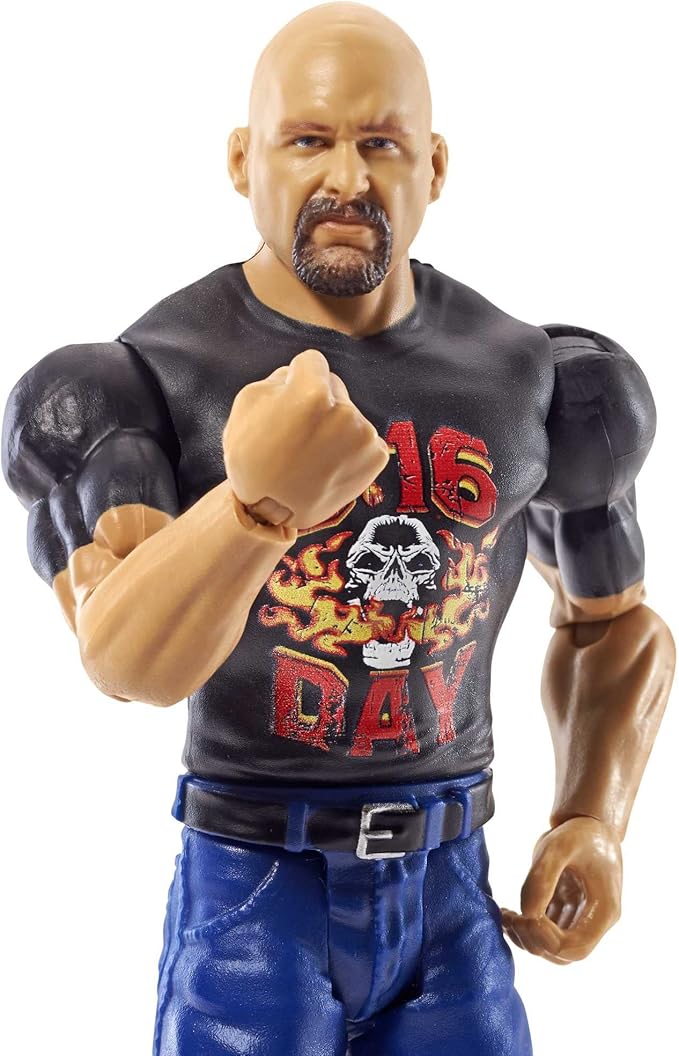 Mattel WWE Basic Action Figure, Stone Cold Steve Austin, Posable 6-inch Collectible for Ages 6 Years Old & Up - Figurio