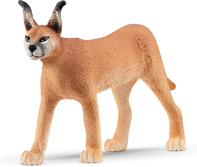 Schleich Wild Life Realistic Female Caracal Toy Figurine - Authentic and Highly Detailed Animal Toy, Durable for Education and Fun Play, Perfect Toy for Boys and Girls, Ages 3+ - Figurio