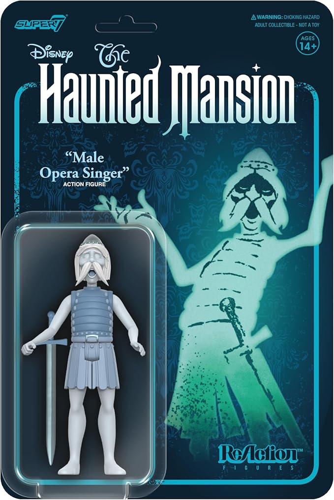 Super7 Disney Haunted Mansion Male Opera Singer - 3.75" Disney Action Figure with Accessory Classic Disney Collectibles and Retro Toys - Figurio