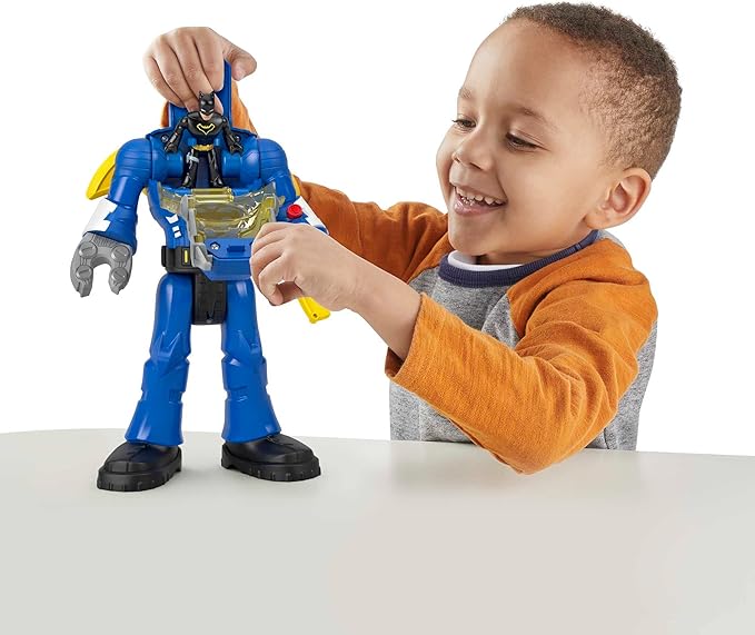 Fisher-Price Imaginext DC Super Friends Batman Toys Insider & Exo Suit 12-Inch Robot with Lights Sounds & Figure for Kids Ages 3+ Years - Figurio