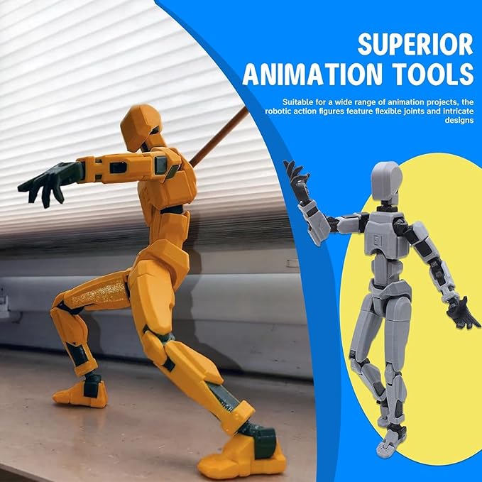 MerryXD Titan 13 Action Figure,Assembly Completed Dummy 13 Action Figure Lucky 13 Action Figure T13 Action Figure 3D Printed Multi-Jointed Movable, Nova 13 Action Figure Toy Yellow - Figurio