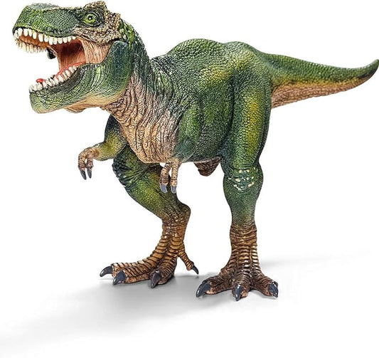 schleich DINOSAURS — Tyrannosaurus Rex, T-Rex Toy with Realistic Detail and Movable Jaw, Imagination-Inspiring Dinosaur Toys for Girls and Boys Ages 4+, Green, 11.2" x 5.6" x 3.8" - Figurio