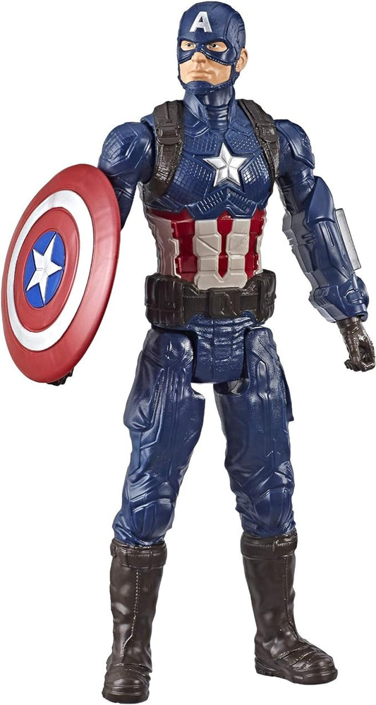 Avengers Marvel Endgame Titan Hero Series Captain America 12"-Scale Super Hero Action Figure Toy with Titan Hero Power Fx Port - Figurio