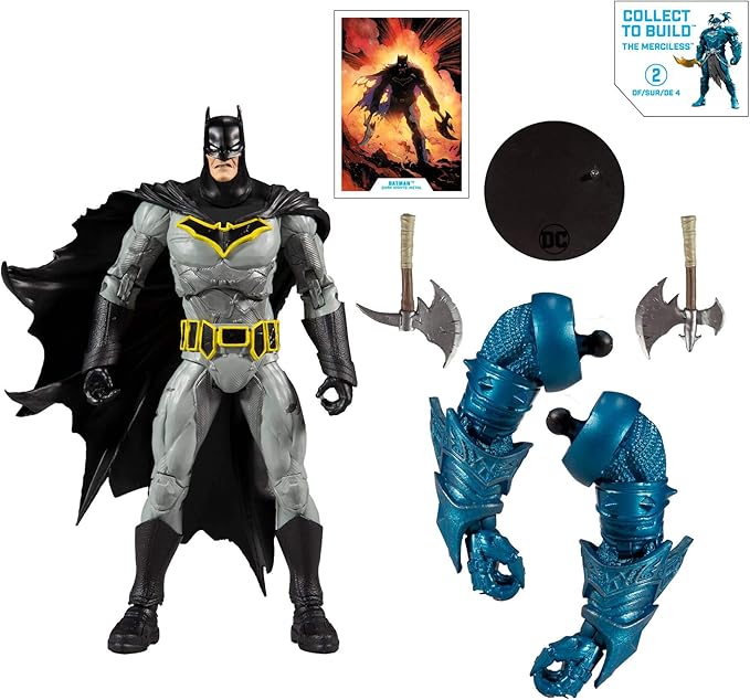 DC Multiverse Batman (Dark Nights: Metal) 7" Action Figure with Build-A Parts for 'The Merciless' Figure - Figurio