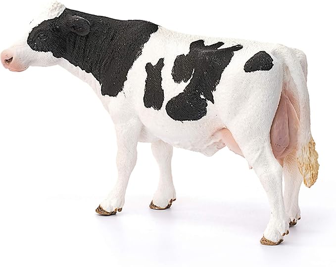 Schleich Farm World, Farm Animal Toys for Kids Ages 3 and Above, Black and White Holstein Cow Toy Figure - Figurio