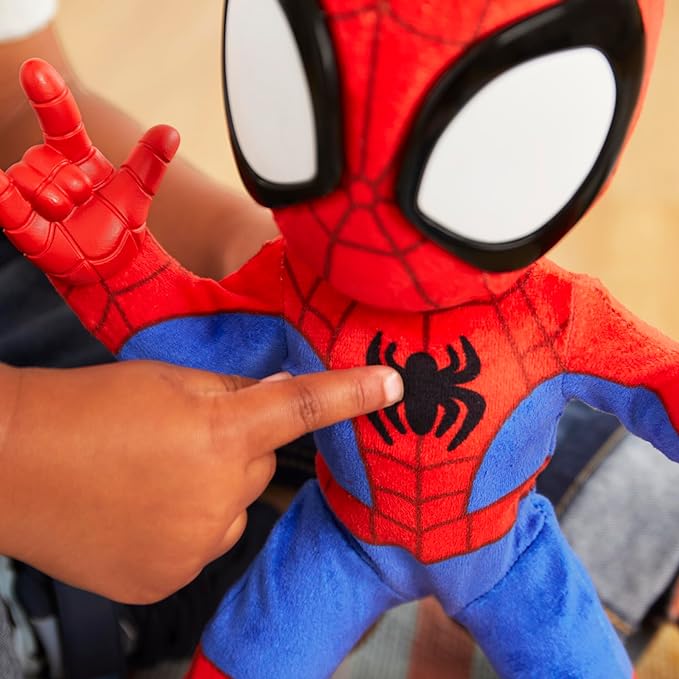 Spidey and his Amazing Friends Marvel Dance 'N Crawl Spidey, Interactive Plush Toy with 20 Phrases & Sounds, 2 Songs, Super Hero Toys for Kids 3 & Up - Figurio