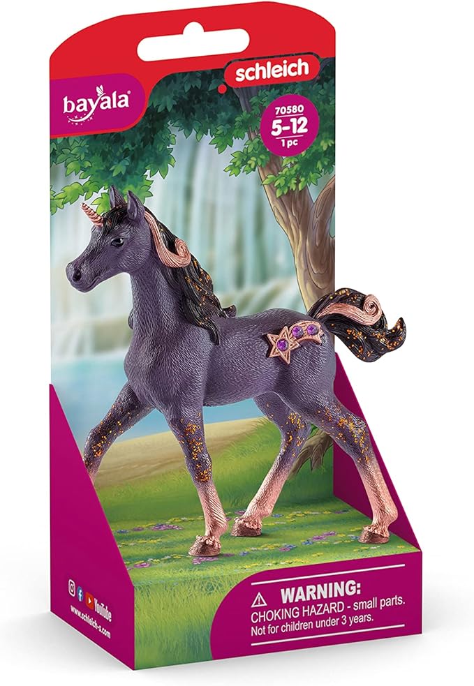 Schleich bayala, Unicorn Toys for Girls and Boys, Shooting Star Unicorn Foal Toy Figurine, Purple, Ages 5+ - Figurio