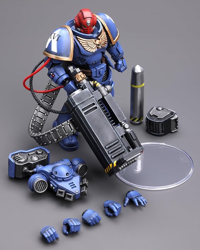 JOYTOY Warhammer 40K 1/18 Action Figures, Ultramarines Desolation Sergeant with Vengor Launcher Perfect for Collectors & Decor, Ideal Gift for Birthdays, Christmas, Character Figure - JT8803 - Figurio