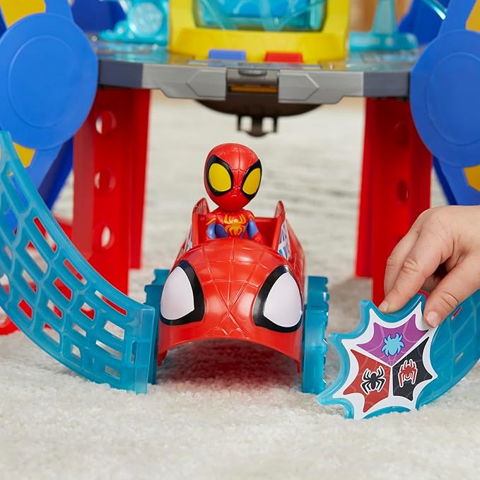 Spidey and His Amazing Friends Web-Spinners Web-Quarters, Kids Playset with Action Figure, Vehicle, and Accessories, Marvel Super Hero Toys, Ages 3 and Up, Large - Figurio