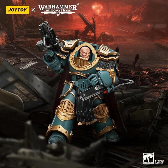 JOYTOY 1/18 Action Figure Warhammer 40k Sons of Horus Legion Praetor in Cataphractii Terminator Armour 5''Tall Movable Model Collectible Figurine - Figurio