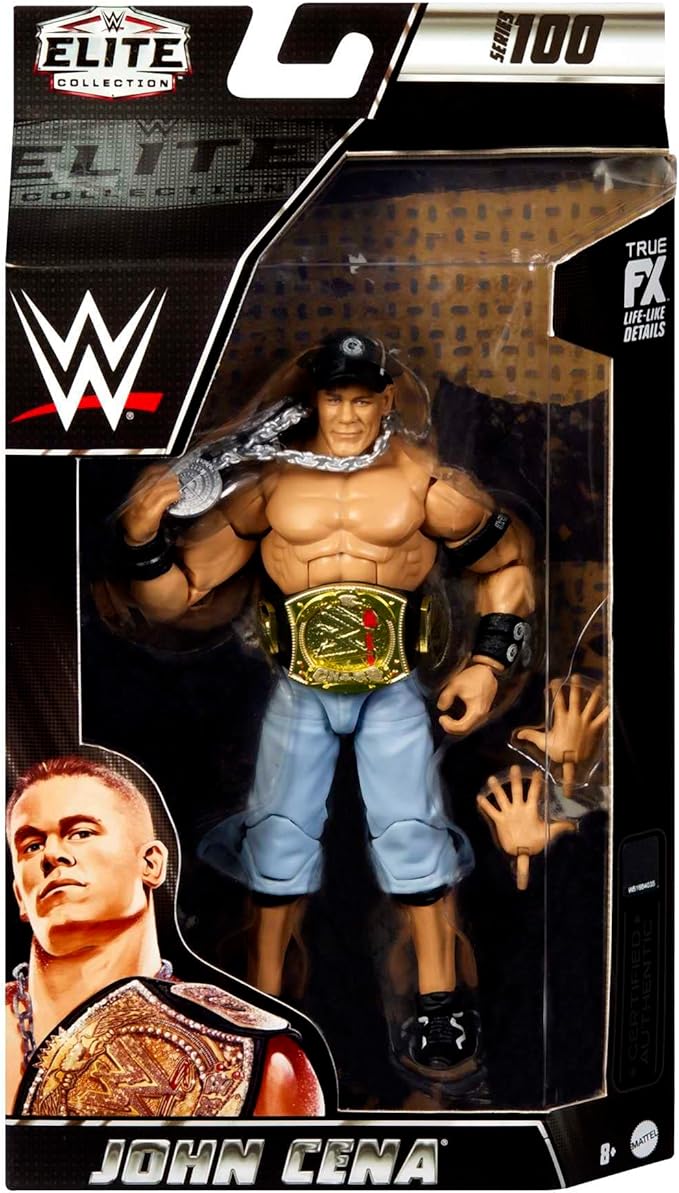 Mattel WWE John Cena Elite Collection Action Figure, Deluxe Articulation & Life-like Detail with Iconic Accessories, 6-inch - Figurio