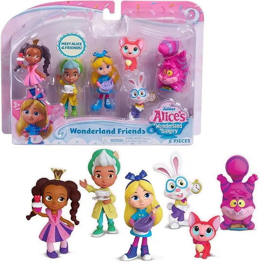 Disney Junior Alice’s Wonderland Bakery Friends, 3 Inch Figure Set of 6, Officially Licensed Kids Toys for Ages 3 Up by Just Play - Figurio