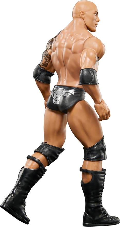 Mattel WWE Basic Action Figure, 6-inch Collectible The Rock with 10 Articulation Points & Life-Like Look - Figurio