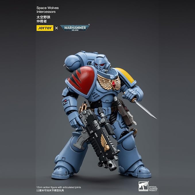 JOYTOY 1/18 Action Figure Warhammer 40,000 Space Wolves Intercessors Ver.3 4.96 Inch Movable Model Collectible Figurine - Figurio