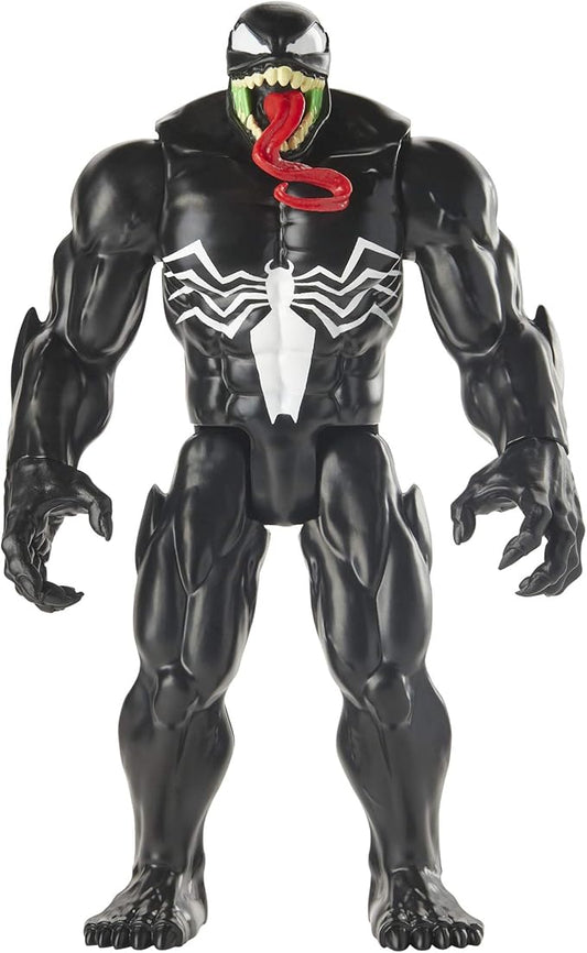 Spider-Man Maximum Venom Titan Hero Venom Action Figure, Inspired by The Marvel Universe, Blast Gear-Compatible Back Port, Ages 4 and Up, Black - Figurio