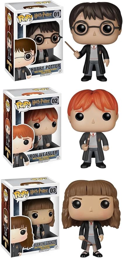 Funko Harry Potter POP! Movie Vinyl Collectors Set: Harry Potter, Ron Weasley & Hermione Action Figure - Figurio