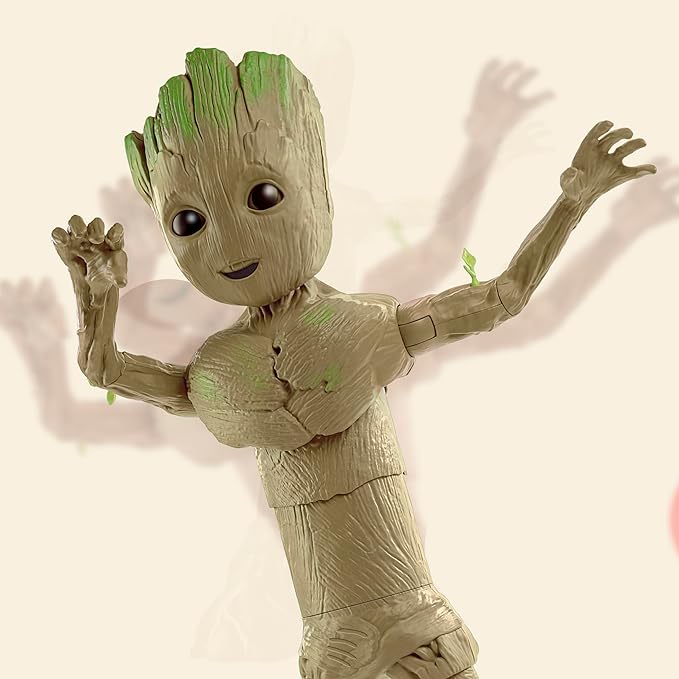 Marvel Studios I Am Groot Groove 'N Grow Groot, 13.5-Inch Interactive Action Figure, Responds to Music and Sounds, Super Hero Toys for Kids 4 and Up - Figurio